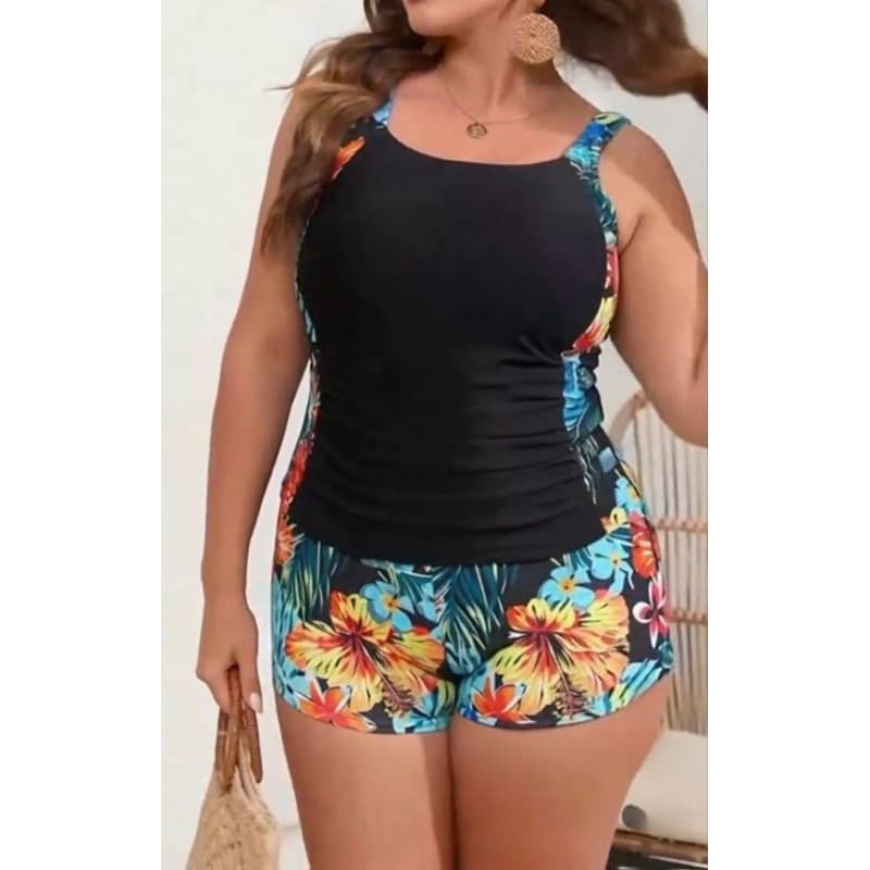 Biquíni feminino duas peças Shorts Plus Size