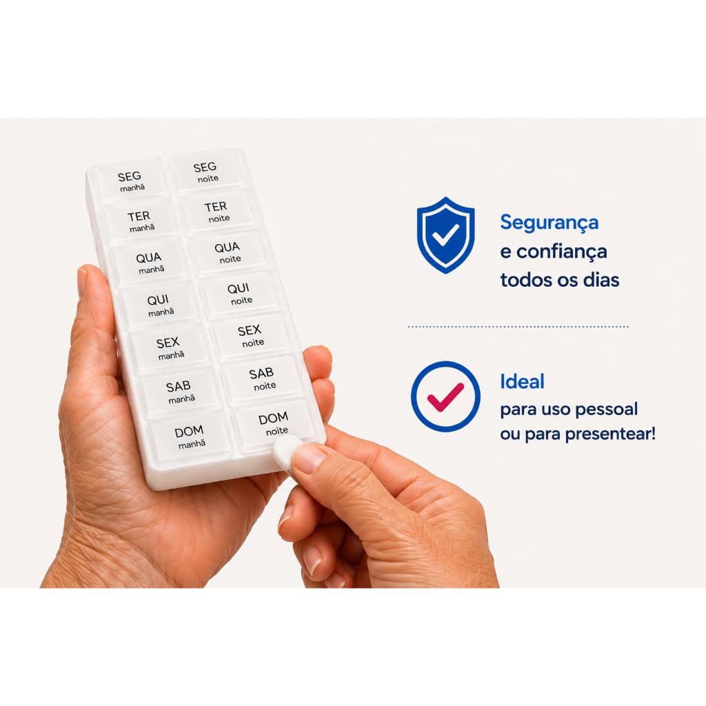 kit Porta Organizador De Comprimido 14 Dias Caixinha De Remédios Manhã E Noite