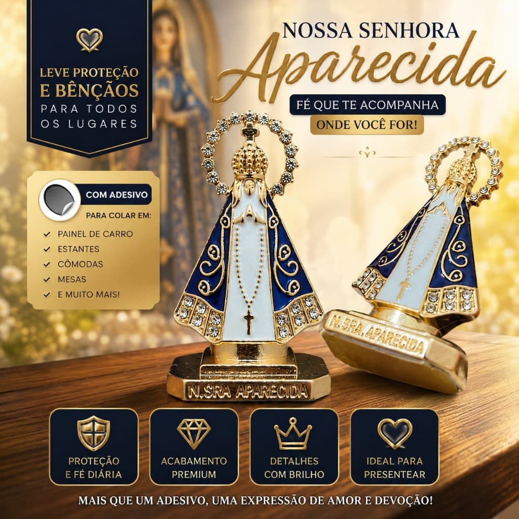 Santinha Nossa Senhora Aparecida Para Painel Carro Caminhão Imagem