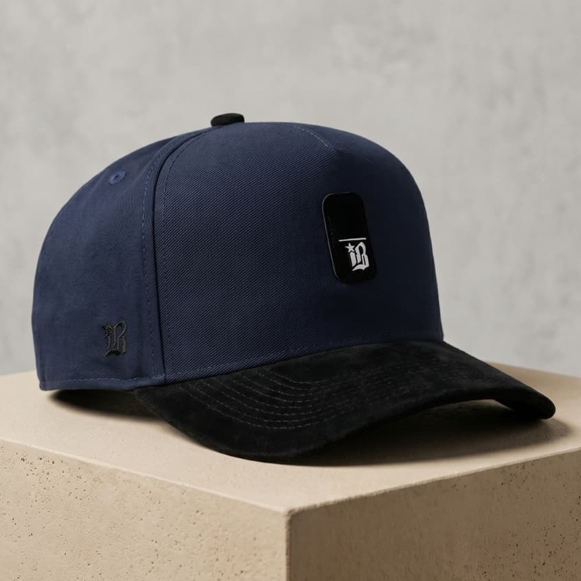 Boné Trucker Bordado Black Brasil Streetwear Azul Marinho Snapback Aba Curva Fechado Ajustavel Premium