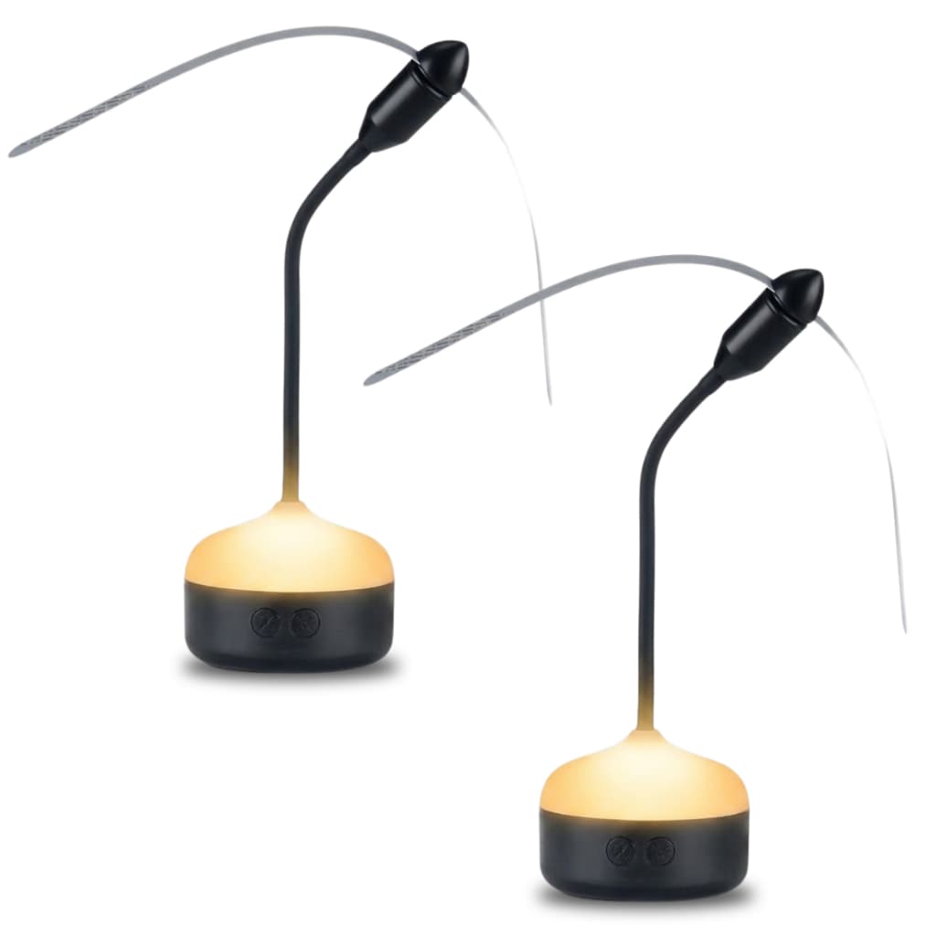 Kit 2 Repelente Ventilador Flexível Espanta Mosca Inseto Com Luz