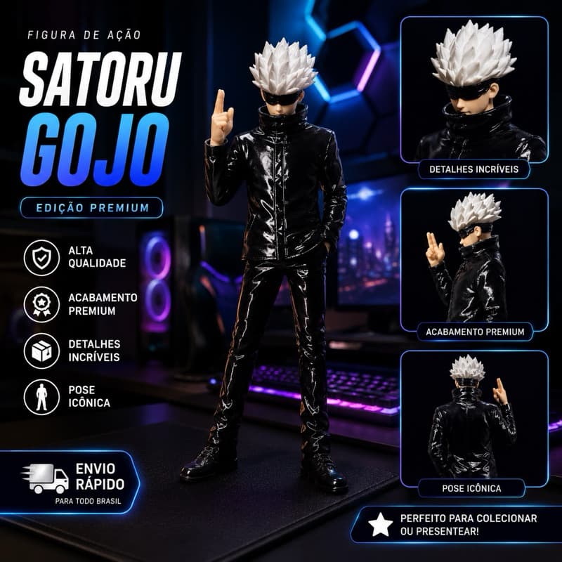 Gojo Satoru 3D Premium – Figura Colecionável | Machine 3D