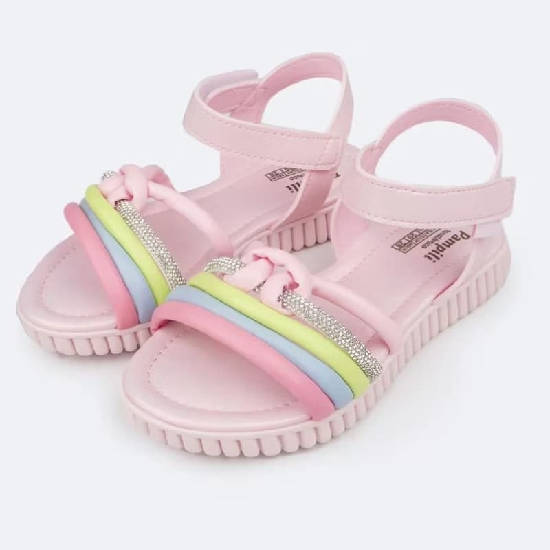 Sandália infantil menina Pampili Candy Nó e Strass sandalia infantil sandalia menina colorida