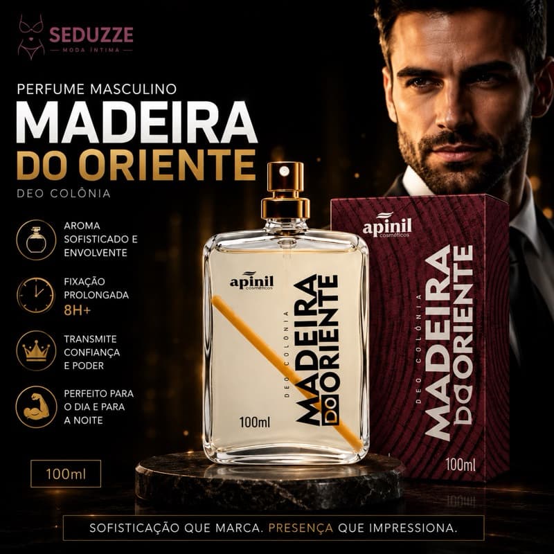 Deo Colônia Perfume Masculino Madeira do Oriente 100ml Apinil