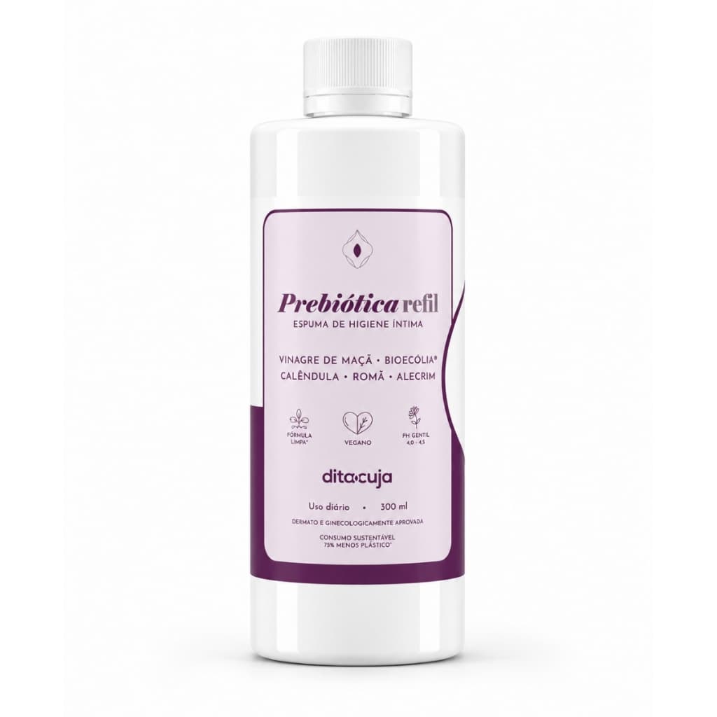 Refil Espuma Higiene Íntima Prebiótica Dita Cuja | 300mL 🌿 2 Recargas para Microbiota Saudável