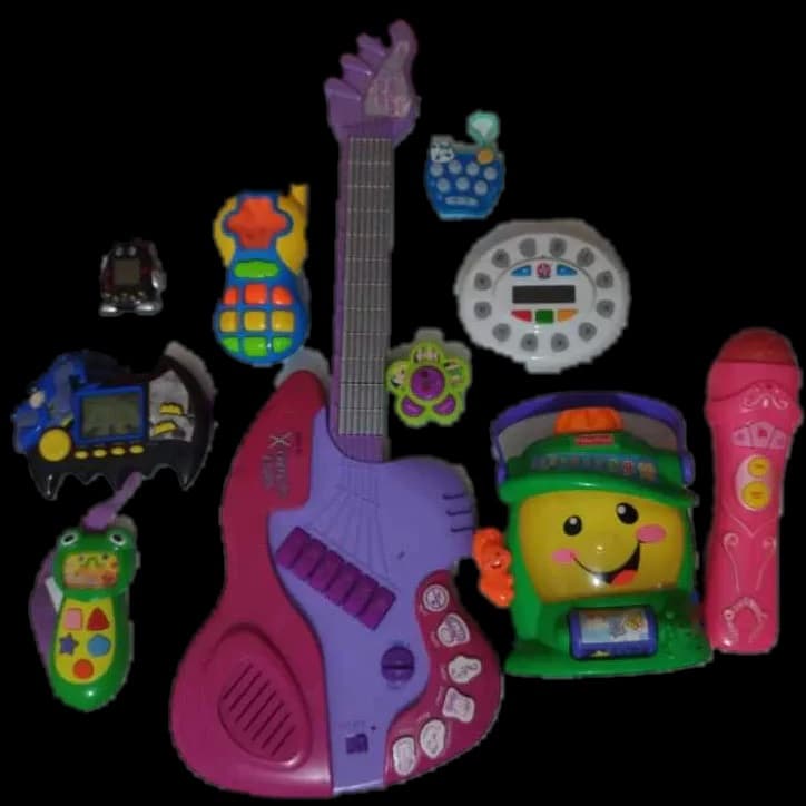 Guitarra Fisher Price E Mais LER ANUNCIO Kit 10 Brinquedos Eletrotrônicos Pr Restauração NÃO FUNCIONA OU COM MAL CONTATO