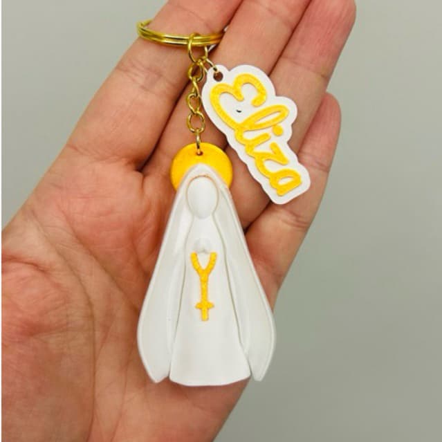 Chaveiro Nossa Senhora das Graças com nome personalizado - Católico