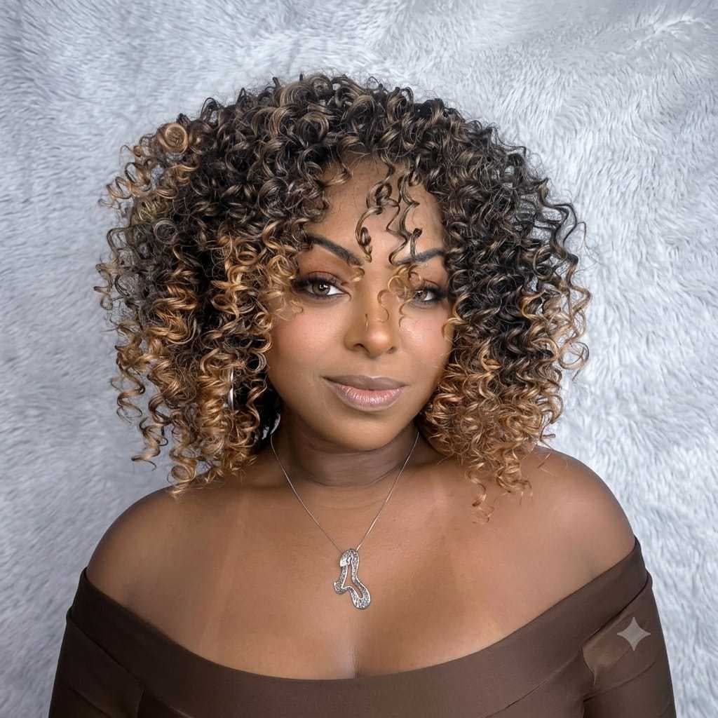 Peruca wig Lace Front Crespa Afro Fibra Premium Cabelo Cacheado Natural  Alta Qualidade