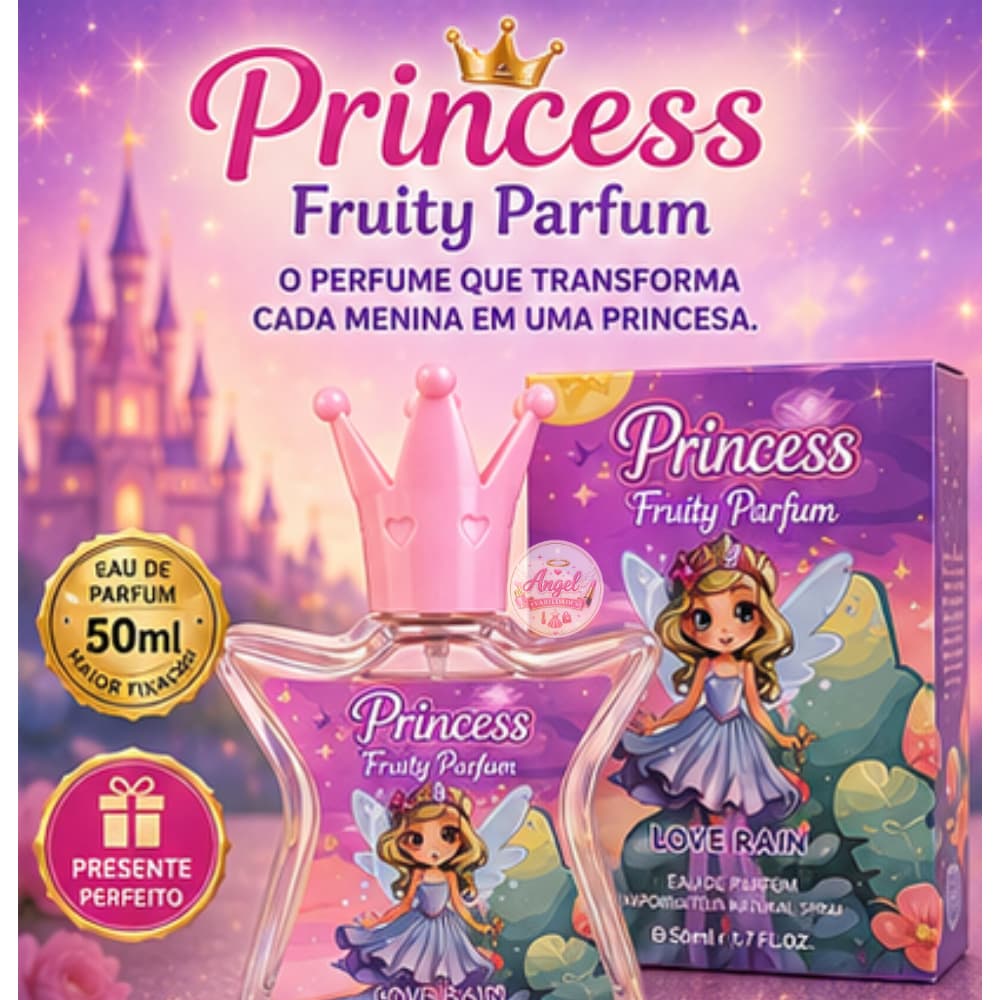 Perfume Infantil Love Rain Princess Fruity Parfum 50ml - Feminino Original Fragrância Frutada Longa Duração