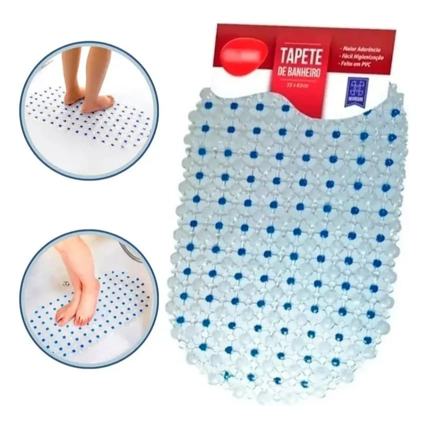 Tapete de Box Para Banheiro Antiderrapante C/ Ventosas Borracha Para Áreas Úmidas