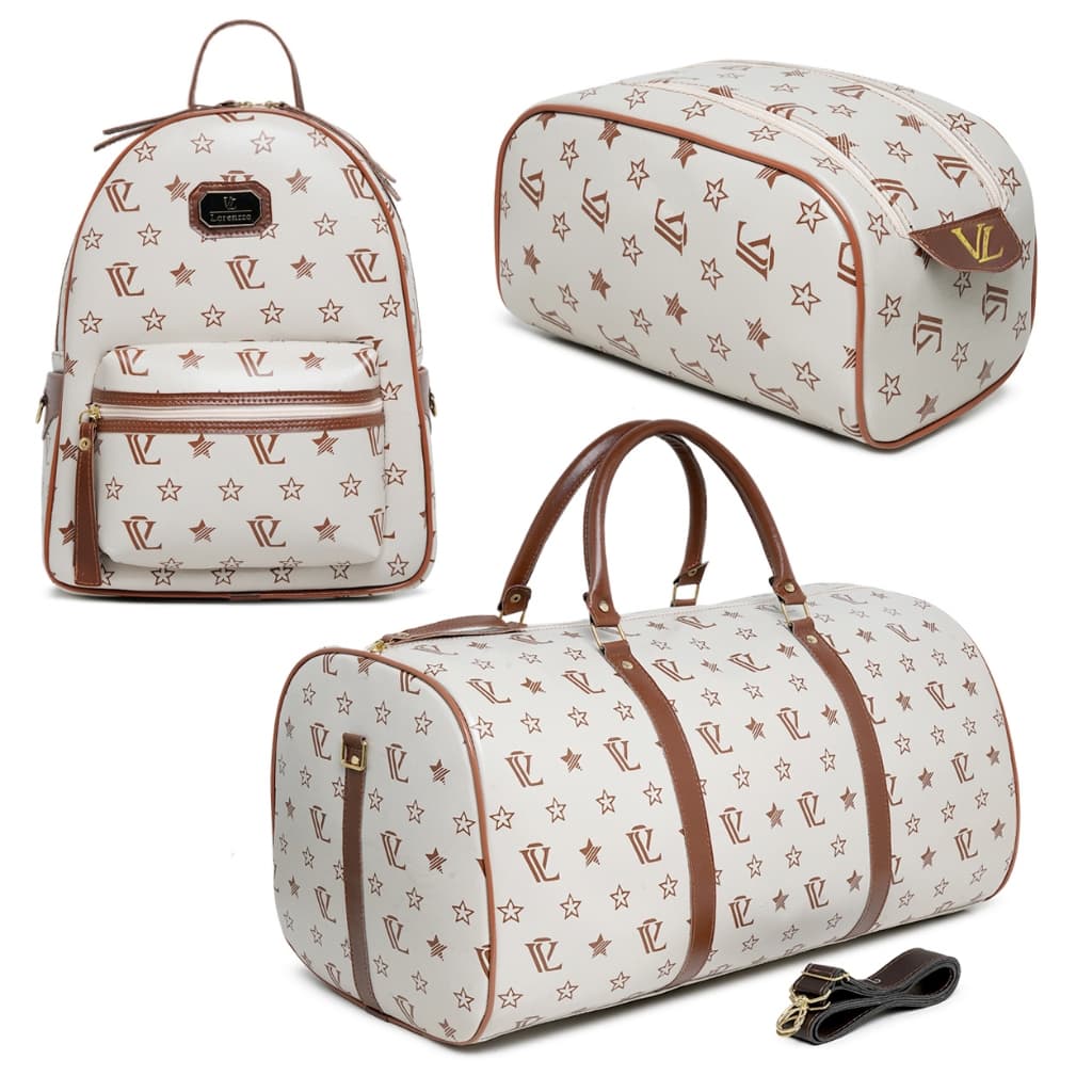 Kit Mala + Mochila + Necessaire LETRA Feminina Masculina Viagem e Casual