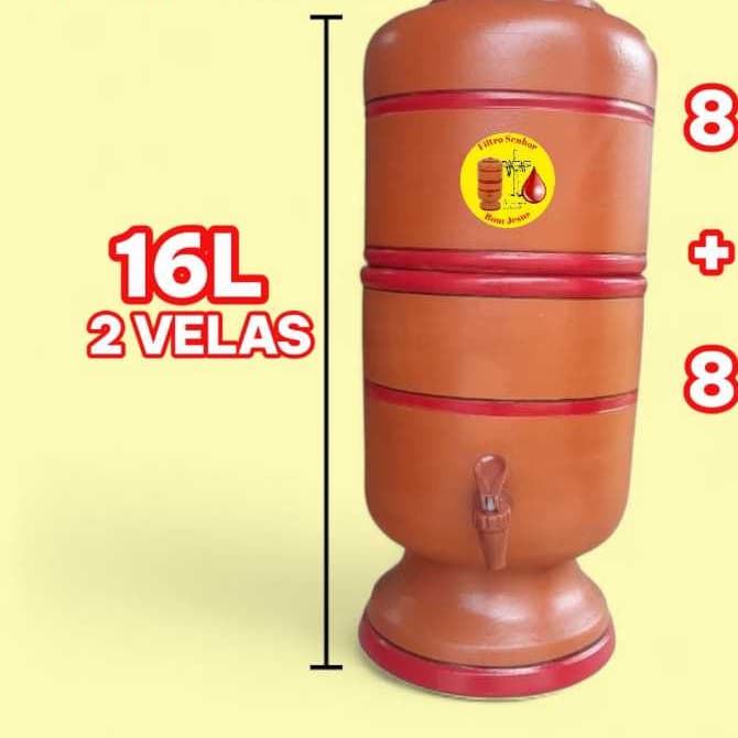 FILTRO DE BARRO DE ÁGUA 16L COMPLETO