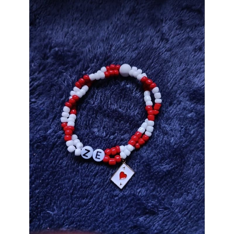 pulseira Zé pilintra, umbanda, candomblé, quimbanda, kimbanda, vermelha e branca, fio elástico, Zé