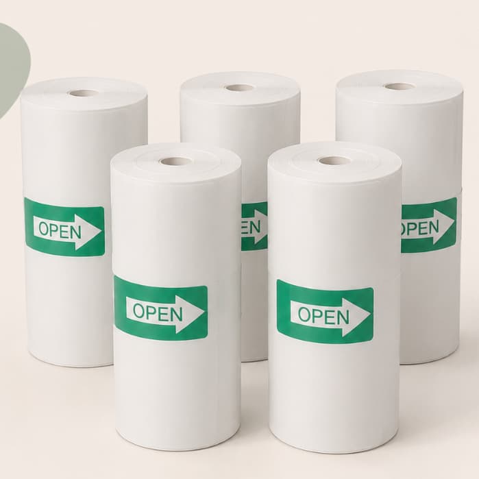 Kit 5 Bobina Etiqueta Térmica Adesiva 5,5cmx5m Branco Rolo