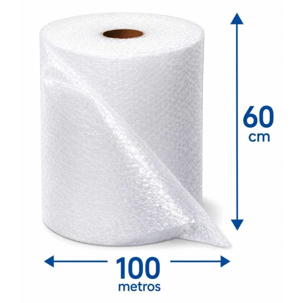 Plástico Bolha 60cm x 100m Resistente Ideal para E-commerce, Mudanças Embalagem Envio Imediato