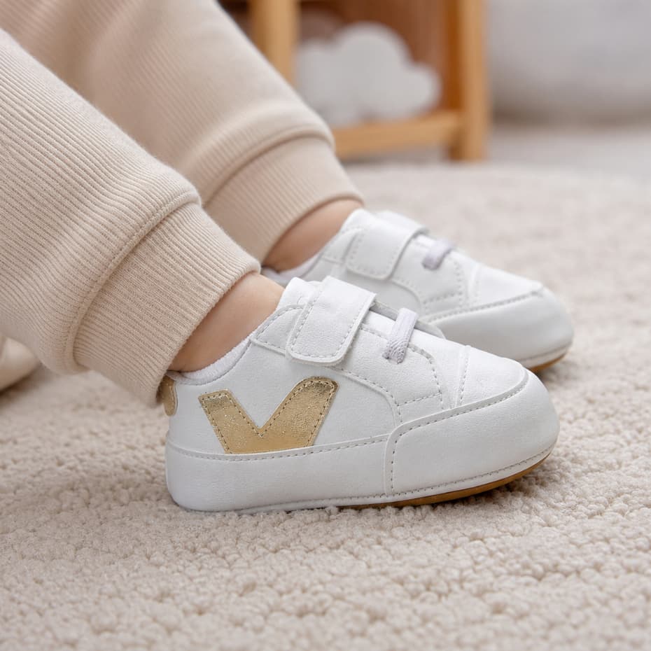 Sapatinho Bebê Masculino Feminino Velcro Casual Branco Premium
