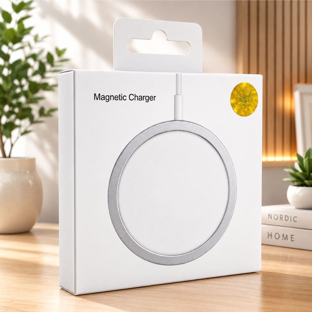 Carregador Por Indução Magnético Sem Fio 15W Turbo Tipo C Compatível iPhone Samsung Xiaomi MagSafe