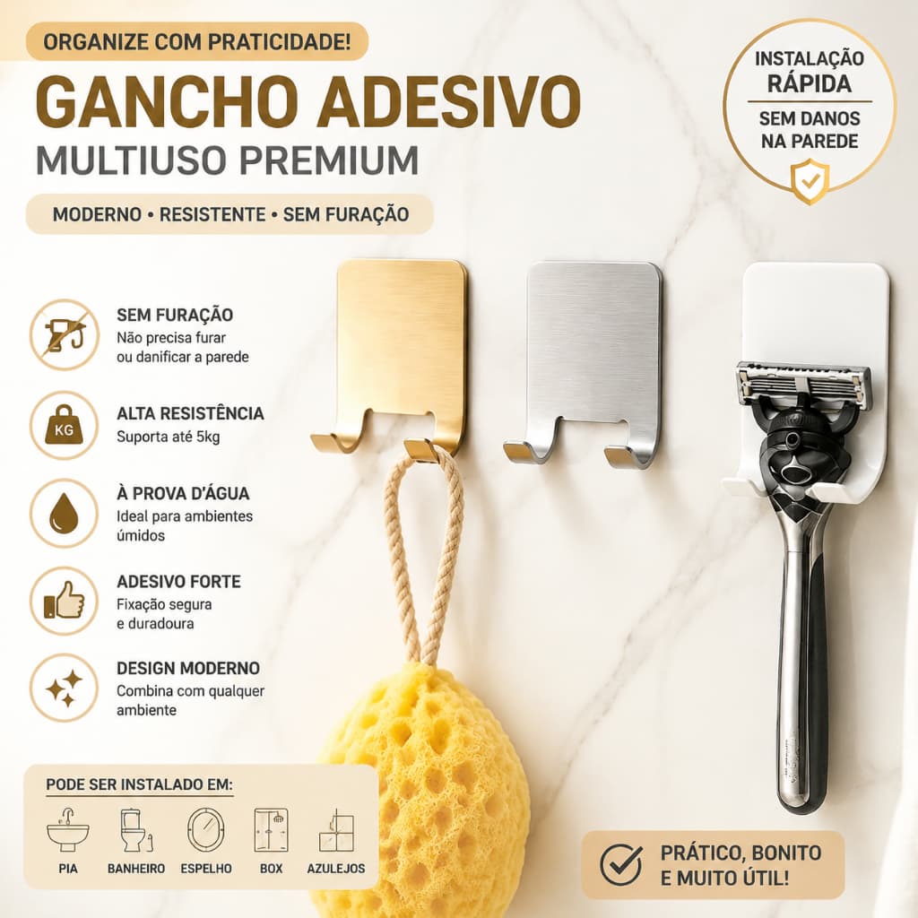 Kit 2 ou 4 Suporte Aço Inox Para Prestobarba Barbeador Banheiro