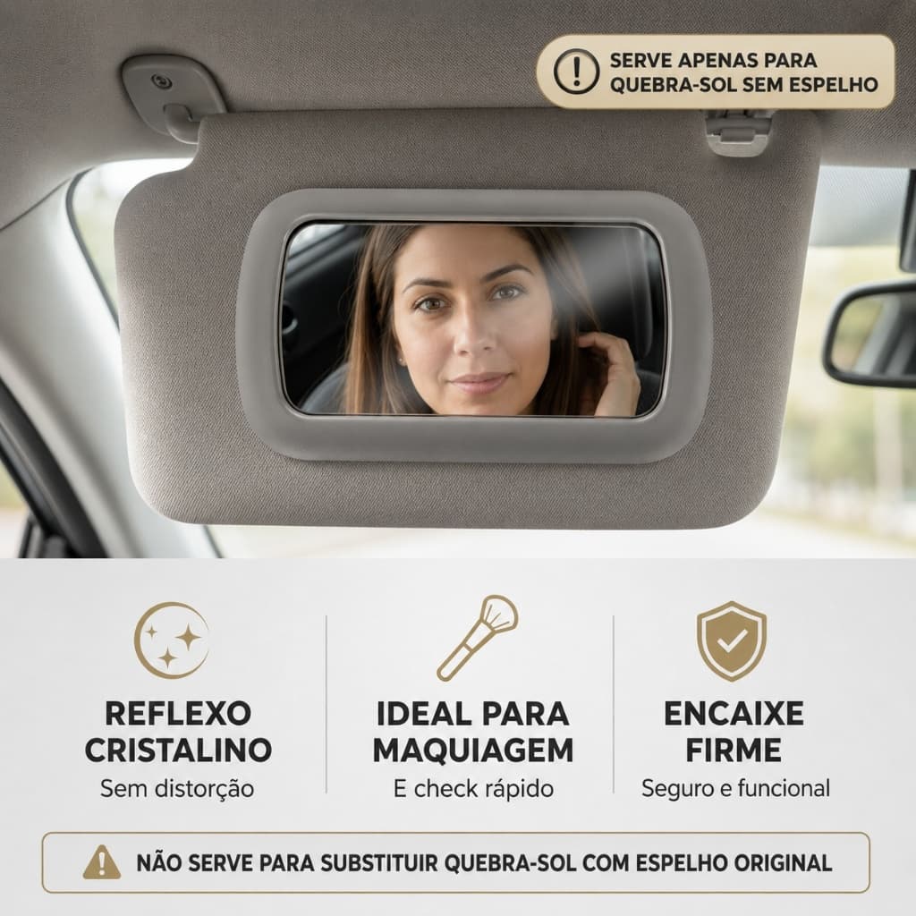 Espelho Quebra-sol Para-Sol Universal para qualquer veículo Adaptável