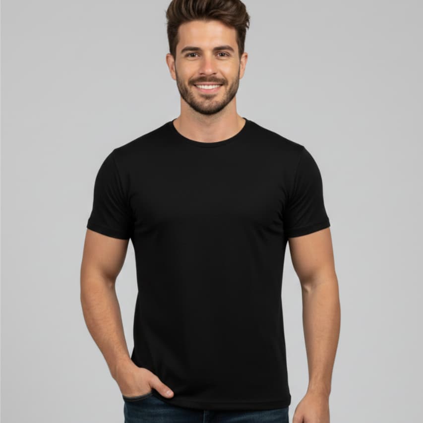Camiseta Masculina Modal Camisa Básica Premium Não Amassa Anti Odor