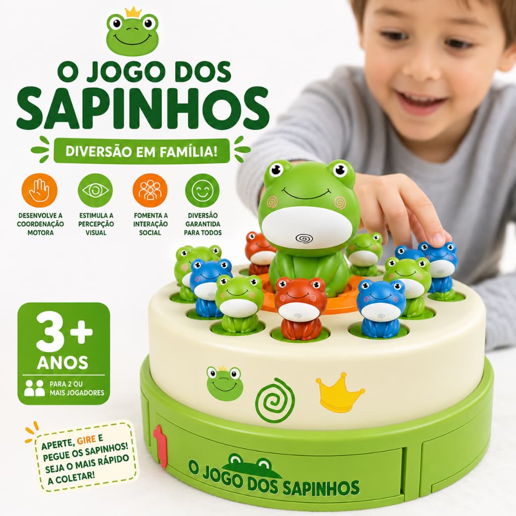 Jogo Interativo Infantil Pega Sapo – Diversão, Movimento e Aprendizado para as Crianças