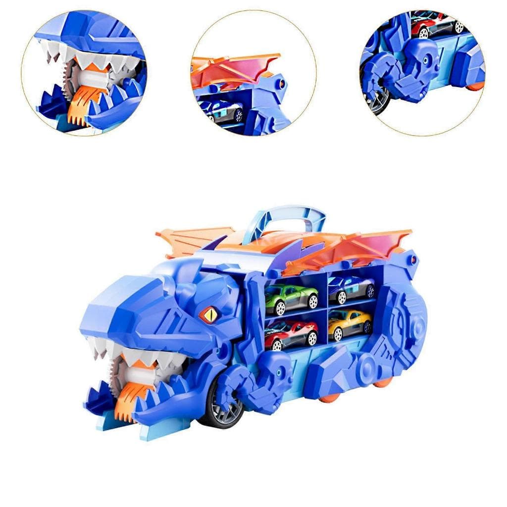 Caminhão Dinossauro KIT4 com Rampa e Engolidor de Carrinhos (mod. YM3399 e YM3388)