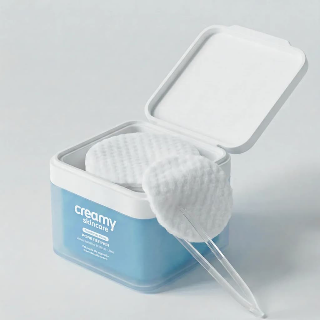Pads Creamy Pore Refiner 70un Ácido Salicílico 2% Poros Oleosidade Cravos