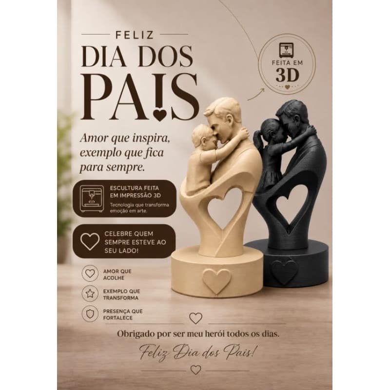 Estátua Decorativa Pai e Filhos