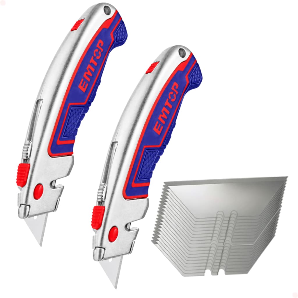 Kit de 2 Estiletes Trapezoidal de Metal Emborrachado de 18 mm com 12 Lâminas Emtop