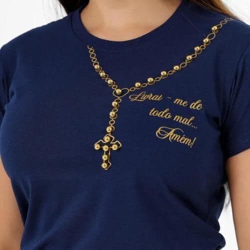 🕊️ T-Shirt Católica Rosário –Expresse a sua fé com beleza e sofisticação através da nossa T-Shirt