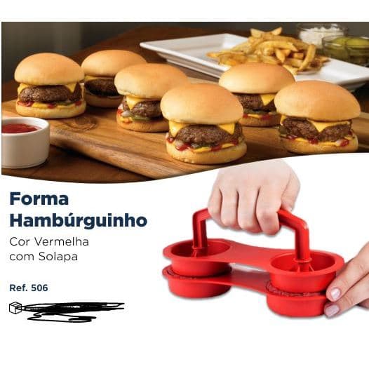 Forma Modelador Duplo Para Mini Hambúrguer Caseiro