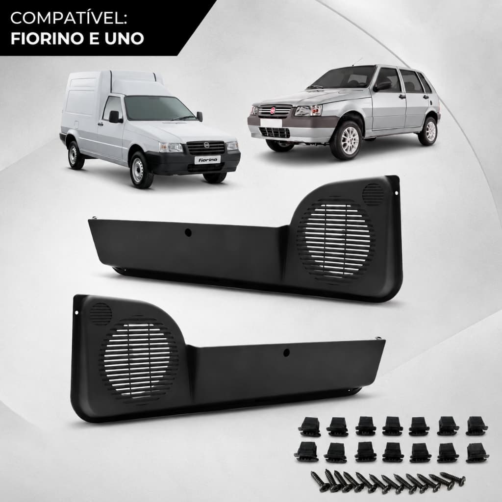 Par Porta Objeto Bolsa Lateral Fiat Uno 2p Ou 4p 1984 a 2010 com Kit Fixação