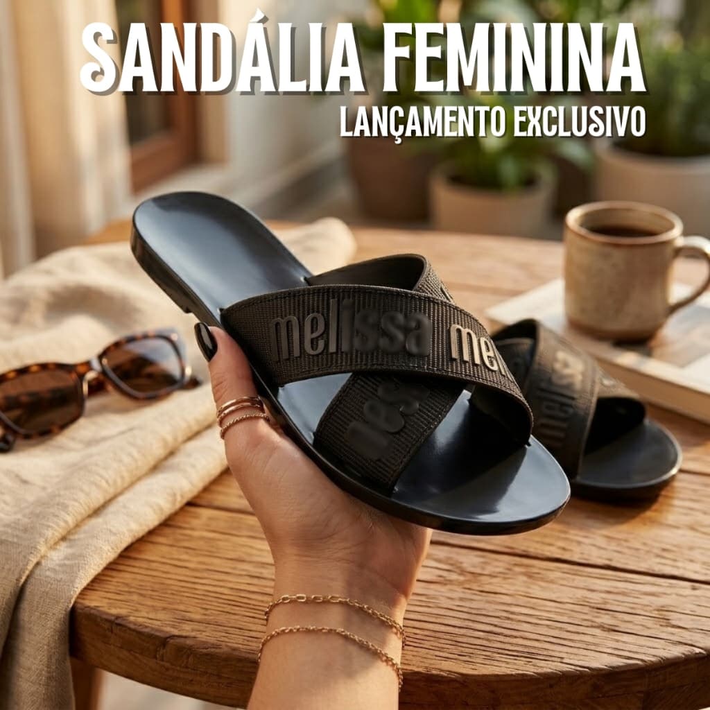 Sandália Feminina Mel M Lover Slide Rasteira Confortável Macia Leve Estilo Casual Moderna