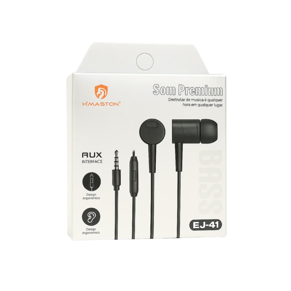 Fone De Ouvido H'maston EJ 41 Com Fio P2