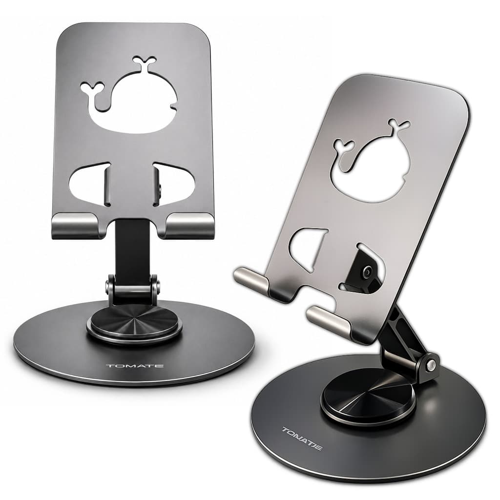 Suporte de Mesa para Celular e Tablet 360º Graus Ajustável Preto
