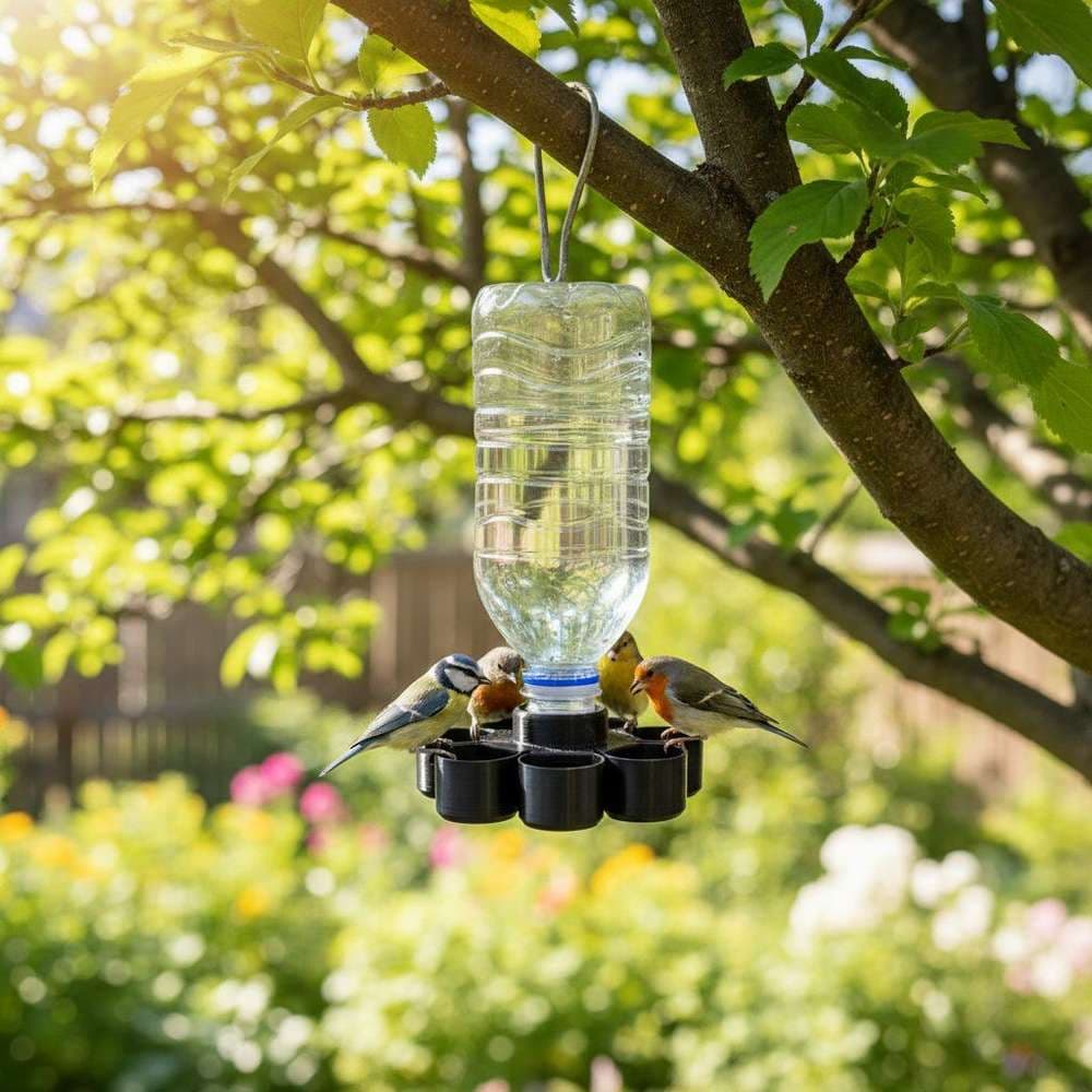 Bebedouro Comedouro Para Pássaros Garrafa Pet Automático Alimentador Aves Canário Calopsita Periquito Jardim