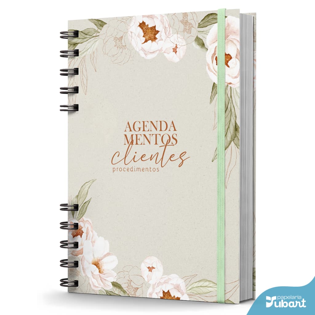 Agenda Agendamentos Clientes Não Datada Capa Dura Flowers