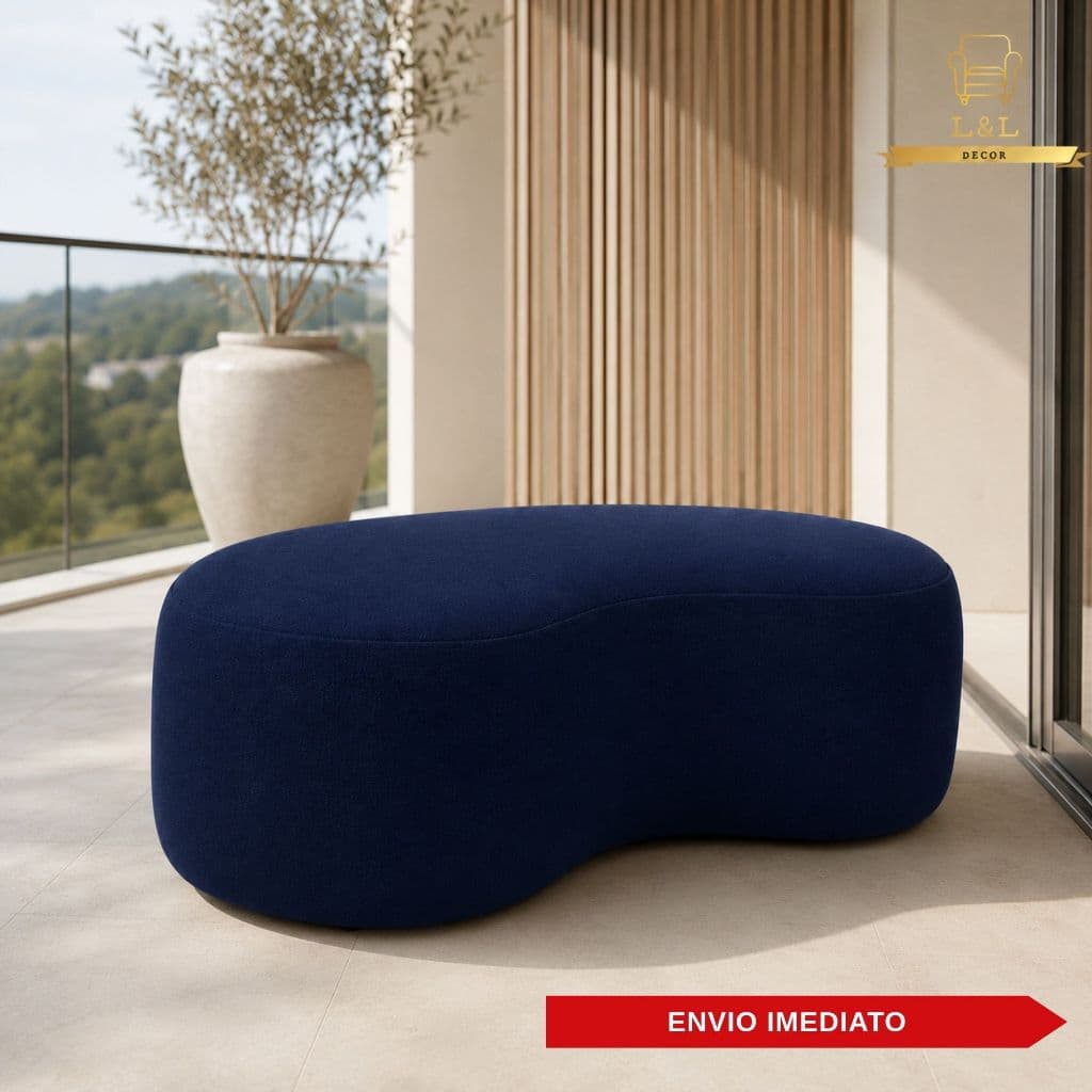 ENVIO IMEDIATO - Pufe PuF Apoio Para Pes Banco Puf Orgânico Feijão Boucle Estofado Moderno Quarto Sala Recepção Macio