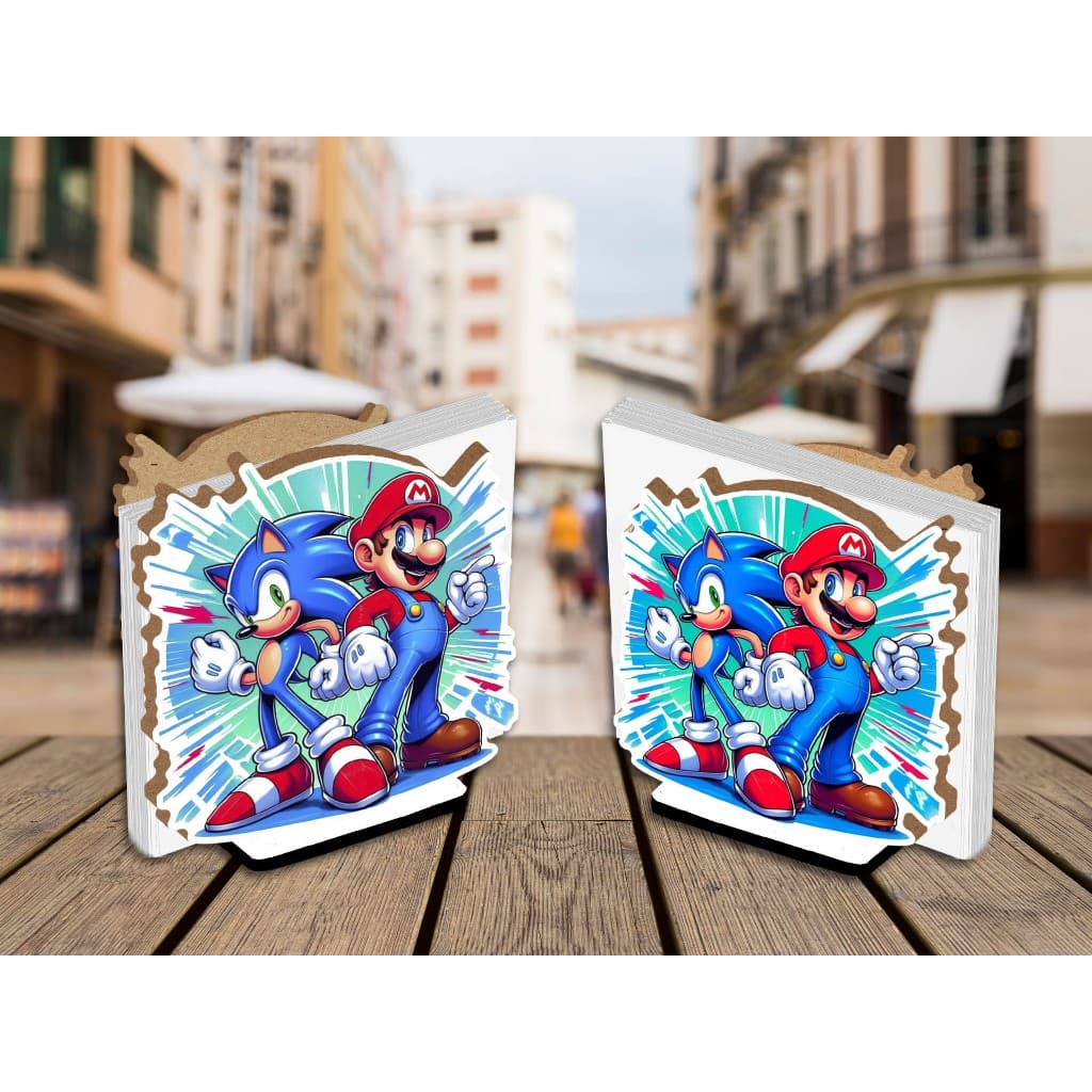 Kit 10 Centro de Mesa Porta Guardanapo Mario e Sonic