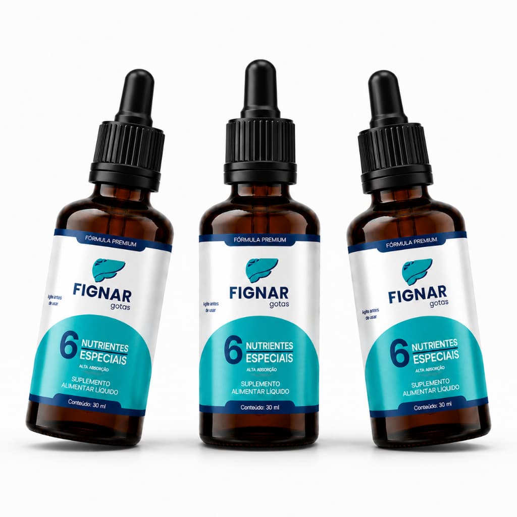 Fignar Gotas 30ml - 3 Potes - Suplemento Alimentar - Saúde - Fígado - Original + NF - Envio Expresso - Premium