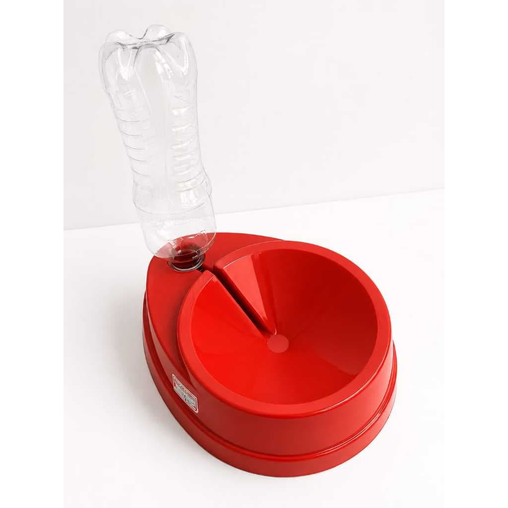 Bebedouro Automático 1 Litro Para Cães e Gatos - Vermelho, Sem Bagunça e Higiene Preservada