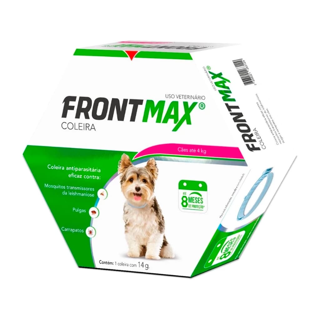 Coleira Antipulgas e Carrapatos Vetoquinol Frontmax Cães Raças Mini até 4 kg