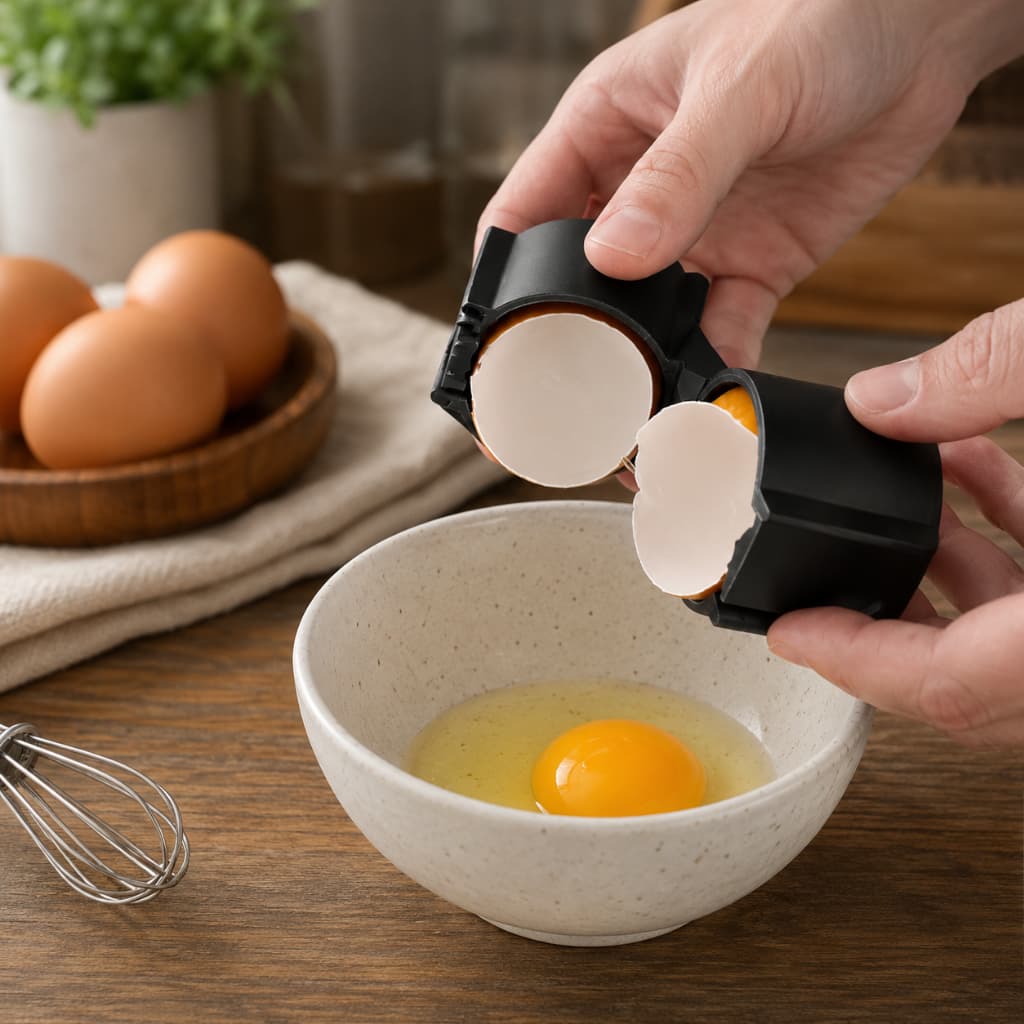 Abridor de Ovo Manual 1 Unidade Prático Sem Sujeira Para Cozinha Doméstica Profissional Receitas