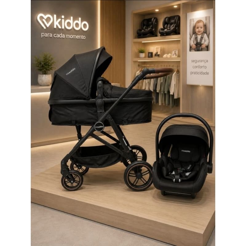 Carrinho Kiddo Moisés + Bebê conforto