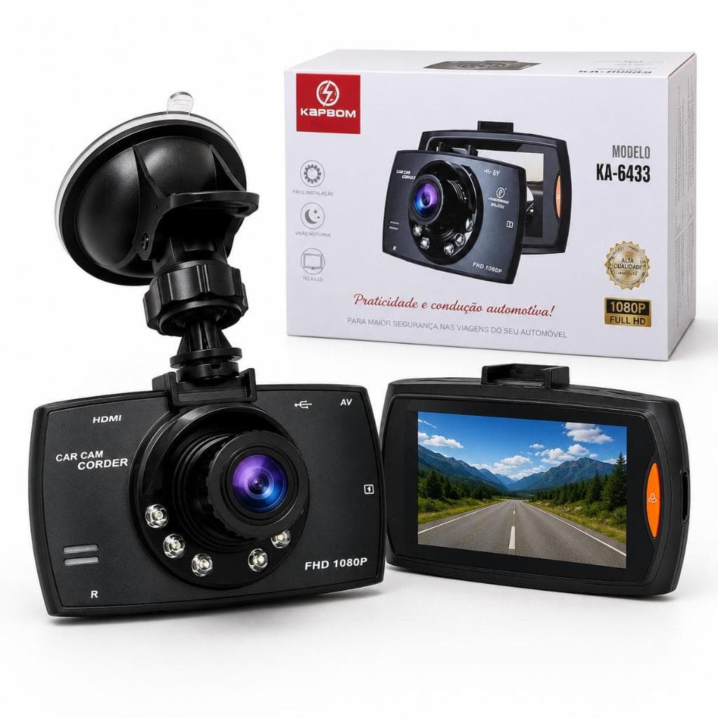 Camera Veicular Full HD 1080P Dash Cam Gravacao Loop Sensor Movimento G Sensor Tela LCD Visao Noturna Cartao 32GB