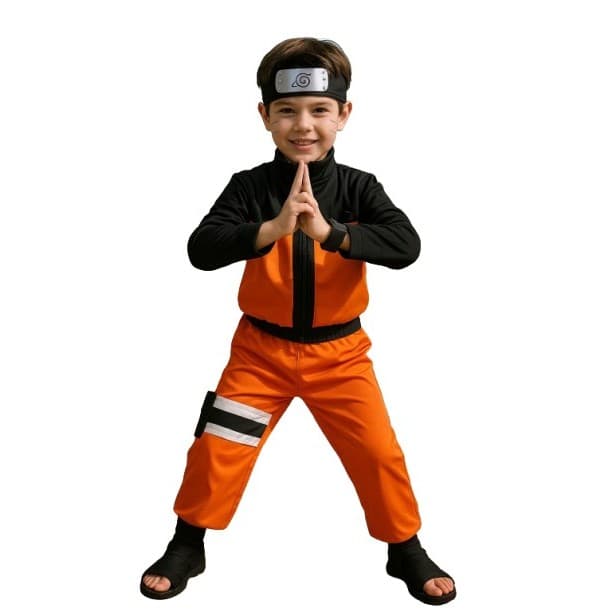 Fantasia Infantil Naruto – Conjunto Manga Longa (2 a 10 Anos) 👦 Cosplay – Pronta Entrega Brasil