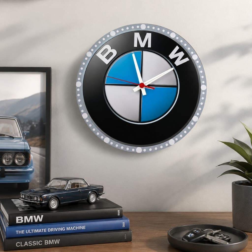 Relógio de Parede Decorativo Estilo Automotivo Bmw Vw Ferrari Fusca Clássico  Para Decoração