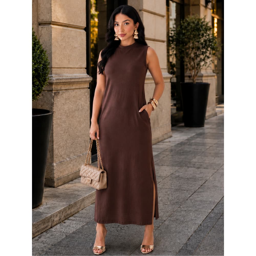 Vestido Feminino Longo Soltinho Tendência Moda Blogueira Casual Elegante Algodão