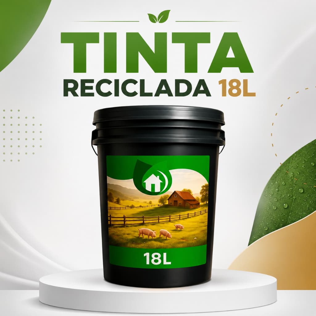 Tinta Óleo Reciclada 18L Camurça Alta Cobertura e Resistência Para Madeira, Metal e Alvenaria