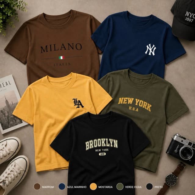 kit 3 Camisetas infantil juvenil menino verão Estilosas algodão 4 ao 12